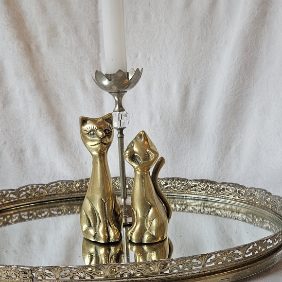 VINTAGE Brass Siamese Cats - Picture 3 of 3